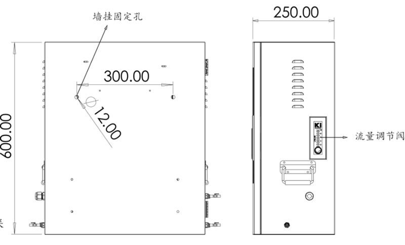 二次供水水質(zhì)四參數(shù)側視圖